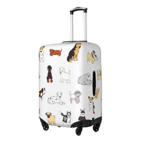 Cartoon Doodle Puppy Dog Luggage Cover for Suitcase, Suitcase Cover Protector Fit 25-28 Inch Luggage Travel Accessories, L2