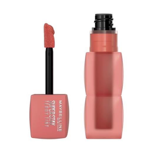 Maybelline New York Superstay Teddy (Tint) Lippenstift, F&uuml;r zarte, soft-matte Lippen, Extra langanhaltende Farbe, Weichgezeichnetes Finish, Komfortabel ohne Abf&auml;rben, Farbe: 15 Skinnydip, Superstay