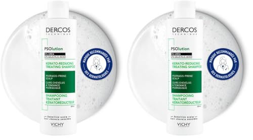 Vichy Champú Psolution, Para Cuero Cabelludo con Psoriasis, Elimina las Escamas y Reduce los Picores, Cuero Cabelludo Limpio y Sano, Doble Eficacia, Unisex, Dercos Technique, 200ml (Paquete de 2)