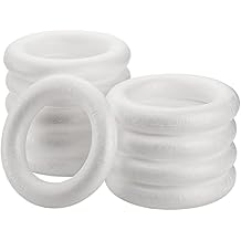 Lyellfe 10 Pieces Foam Wreath Forms, 7.7 Inch Craft Foam Circles, Round Polystyrene Rings, Craft Foam Wreath Circles for DIY, Christmas Holiday, Home Decor