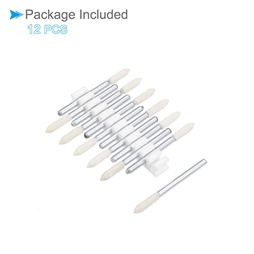 CoCud Wollfilz Montiert Polieren Bits 3mm Durchm. 1/8 Schaft Konisch Schwabbelkopf 12Stk
