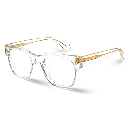 Image of VISOONE Square TR90 Blue Light Blocking Glasses with Anti Glare Computer Glass Woman and Men SAGE