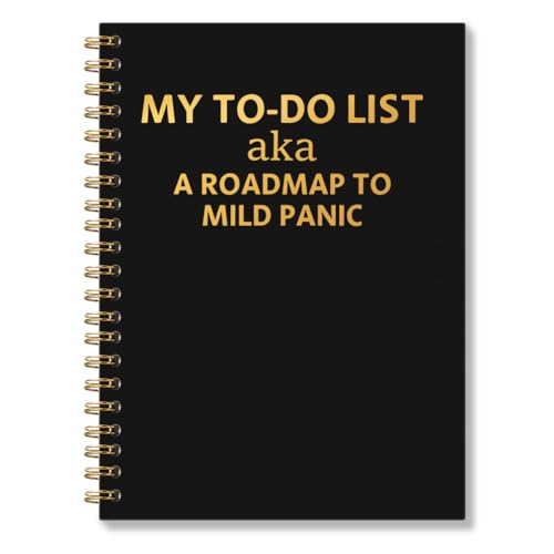 Journal pour le travail et l'école à couverture rigide noire et dorée