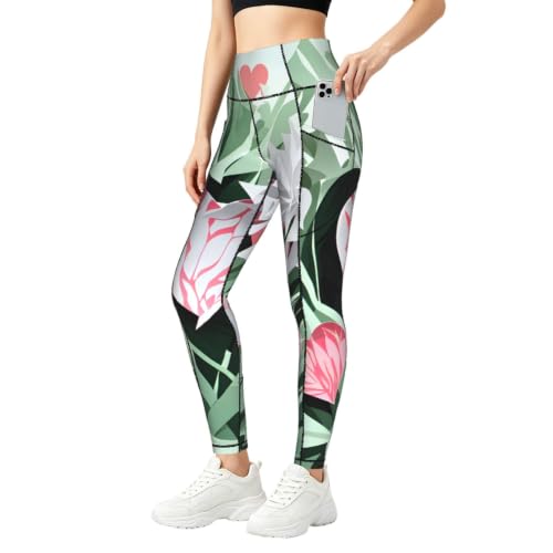 Leggings con estampado de corazones y top a juego para entrenamiento diario de mujer