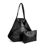 YLYYHH Große Tragetasche für Frauen, Leder Hobo-Taschen Schultertasche, Reise-Geldbörsen für Frauen, veganes Leder Designer Handtaschen, schwarz…