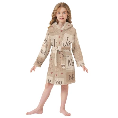 GuoChe Seamless Christmas Cards Pattern Childrens Bathrobe Hooded Robe2