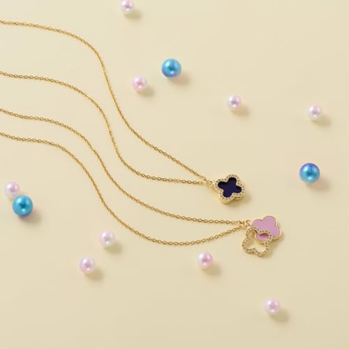 Clover Necklace For Women 14K Real Gold Silver Plated Four Leaf Clover Pendent Necklace Dainty Trendy Cute Simple Women's Jewelry Gift2