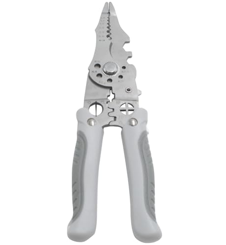 21 In 1 Wire Stripper, 8.2 Inch High Carbon Steel Multi Function Wire Stripping Tool for Electrical Wire Cutter and Wire Crimper (silver, 21 in 1)