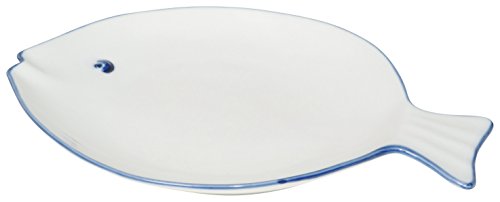 Now Designs Fish Shaped Plate, White, Set of 2