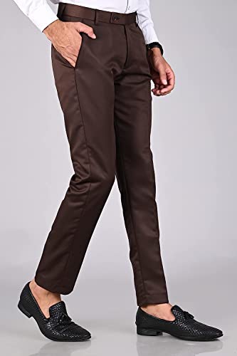 Image of Slim Fit 2 Formal Trousers Combo for Men - Polyester Viscose Formal Pants for Gents - Office Formal Pants for Men