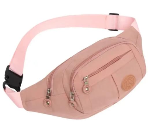 Pochete Esportiva Masculina/Feminina com Múltiplos Bolsos – Bolsa de Cintura Transversal Ideal para Caminhadas, Viagens e Uso Diário – Alça Ajustável - Design Moderno Leve Resistente (ROSA)