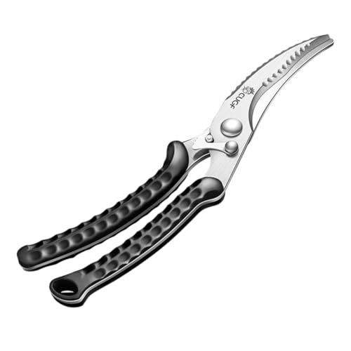 SOLUSTRE Stainless Steel Kitchen Shears Heavy Duty Poultry Scissors for Meat Fish Chicken and Vegetables Handle for Effortless Cutting and Butchering
