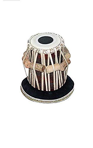 MUSIQAA JAHAN® 09 Stainless Tabla Drum Set, Steel Bayan, Sheesham Wood Daya With Free Gatta, Hammer And Carry Bag