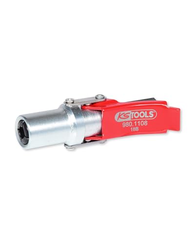 KS Tools 980.1108 Quick-Lock Schnellkupplung für Fettpressen 1/8 Rot/Silber
