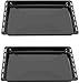 Produktbild ICQN Backbleche mm 465 x 370 x 30 mm 2er Set, Emailliert Fettpfanne, Verchromt Backofenrost und Emaille Backblech für Backofen & Herd, Gitterrost 465 x 370 mm