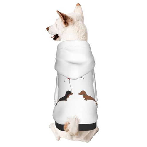 犬服 ダックスフント 犬柄 愛の風船 パーカー ペット服 犬の服 犬用 ペット用 小中型犬 洋服 猫服 秋冬 冬服 保温 防寒 防風 柔らかい 暖かい ドッグウェア ペットウェア 脱毛保護 お散歩 お出かけ 可愛い 人気 ファッション おしゃれ