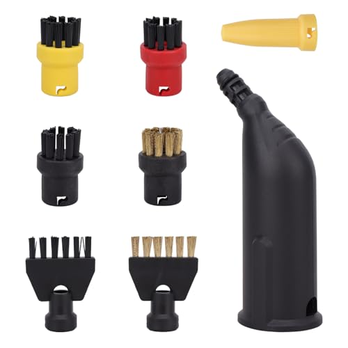 8 Pack Bürste Zubehör für Karcher Easyfix SC1 2 3 4 5 Dampfreiniger, Nylon Messing Rundbürstenset Düse Ersatzteil Aufsätze für Kärcher Dampfreiniger, Fugenbürste,Reinigungsbürste,Mundstück Düse