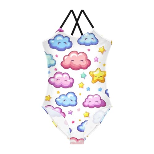 ZZKKO Cute Cloud Star Girls Swimsuit One Piece Bathing Suit for Baby Girls' Swimwear 3T - Main Image