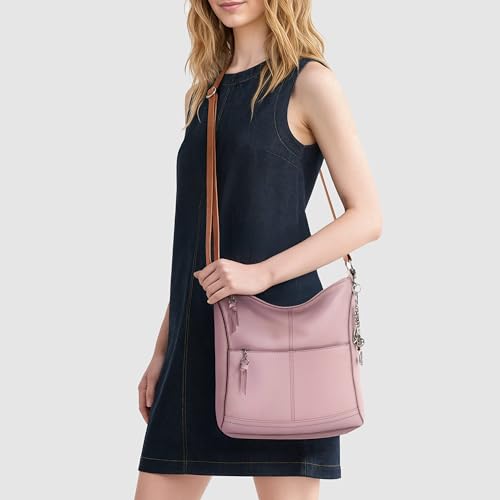 Image of The Sak Lucia Leather Crossbody Purse - Premium Leather Women's Handbag for Everyday & Travel - Cross Body Bag With Zipper