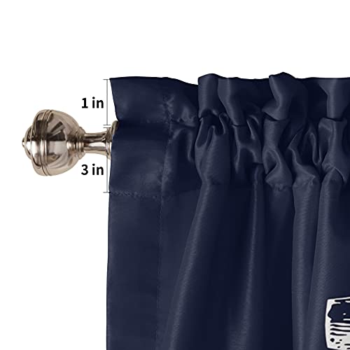 Vograud Nautical Valances For Windows White Anchor Navy Blue Kitchen Valances Rod Pocket Curtain Washable Small Window Treatment For Bathroom/Living Room/Bedroom/Home Decor 54X18In #TOP4