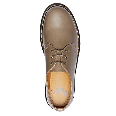 Dr. Martens Mens 1461 3 Eye Shoe, Olive Carrara, 8