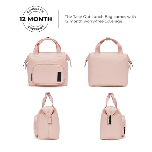 Image of MOKOBARA The Take-Out Lunch Bag - Tan Spill-Proof Large & Roomy for Daily Use, Office Carry, Travel, Easy Access & Easy to Clean (Lucky Charm), Pink