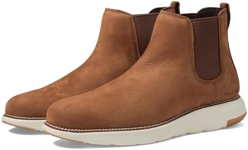 Cole Haan Men's Grand Atlantic Chelsea Boot, EARTHEN Nubuck/Ivory Water Resistant, 13 | Image 3