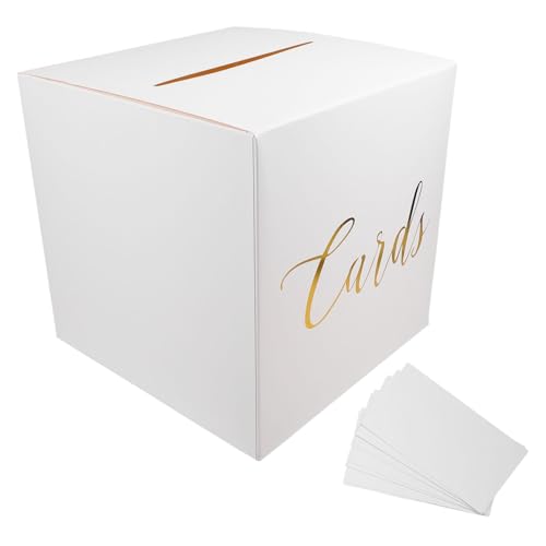 OUNONA 1 set Wedding Card Box Elegant Keepsake Container for Present Cards Greetings for Weddings Engagements Anniversaries