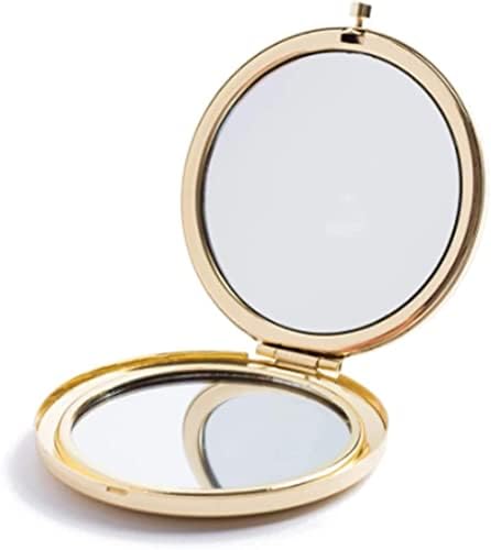 Gold Magnifying Compact Mirror for Purse - 1x/2x Magnification Travel Makeup Mirror 2.76 inch Double-Sided Mini Folding Mirror,Cute Small Pocket Mirror for Gift,Travel Essentials