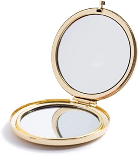 mpowtech Gold Magnifying Compact Mirror for Purse - 1x/2x Magnification Travel Makeup Mirror 2.76 inch Double-Sided Mini Folding Mirror,Cute Small Pocket Mirror for Gift,Travel Essentials