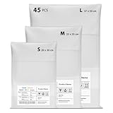 45 Versandtaschen für Vinted-Pakete – 3 Größen – Kunststoffhülle, blickdicht und wasserdicht, mit Haftklebung