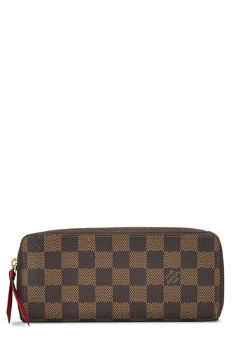 Pre-Loved Damier Ebene Clemence Wallet, Red