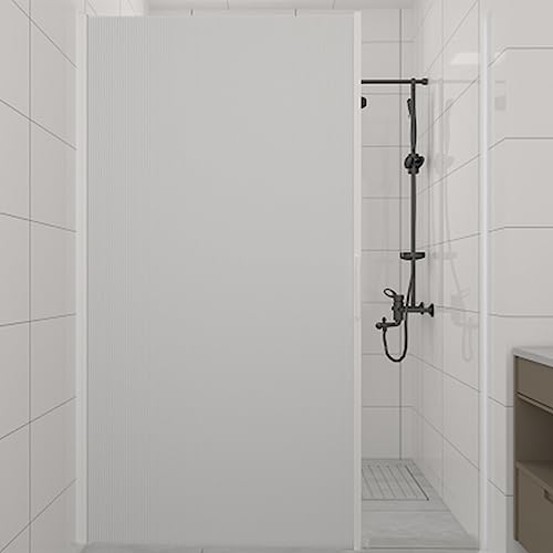 Invisible Folding Shower Curtain, into The Shower Curtain,Extra Long Shower Curtain,Black and White Shower Curtain for Bathroom, Shower Splash Guard, Suitable for Bathroom, Toilet, Toilet (Color : Wh