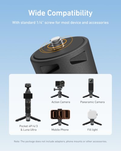 TELESIN Quick Open Mini Tripod Grip for DJI Pocket 4P 4 3 & Insta360 Luna - image 7