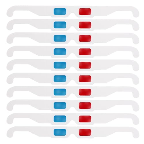 Gafas 3D de cartón anaglifo rojo azul para proyecciones domésticas y vídeos de cine