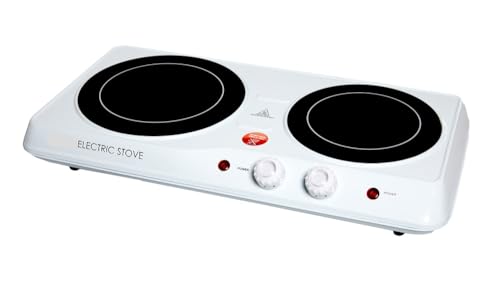 SVE Hornillo electrico doble - Cocina Eléctrica de Infrarrojos – 2 Fogones, 2000W, Portátil y Segura