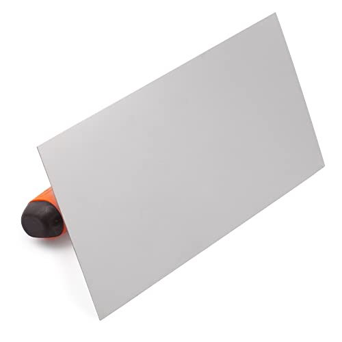 Mivos Edelstahl Glättekelle 270 x 130 mm - Rostfreie Traufel mit 2 Komponenten Softgriff - Putzkelle mit Klingenstärke 0,7 mm - Glättbrett - Glättscheibe Made in EU