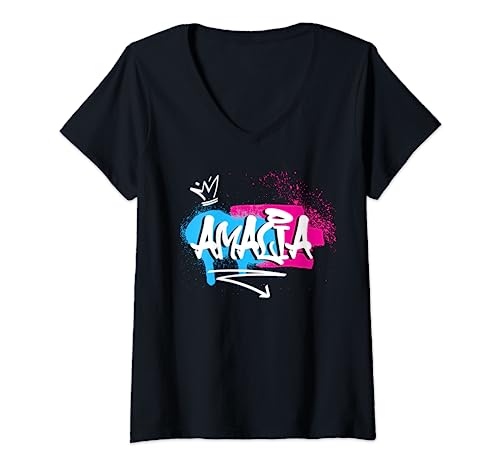 Mujer niñas Idea de regalo divertido humor nombre para Amalia Camiseta Cuello V