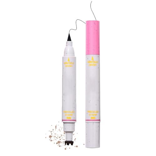 Freckle Pen Fake Pluma con rímel y sello - Impermeable Larga Duración Lápiz de Maquillaje para Aspecto Natural para Mujeres/Niñas
