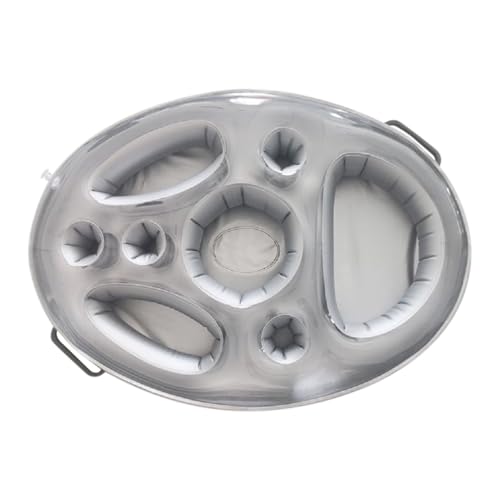 Propietario de bebidas inflable, soporte inflable para tazas de piscina, mini barra flotante con gran capacidad, 8 agujeros y 2 válvulas de aire, bandeja universal para refrescarse