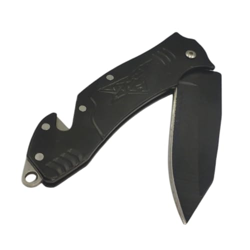 Canivete Multiuso Aço Inox Retrátil Dobrável Portátil 17cm - Preto