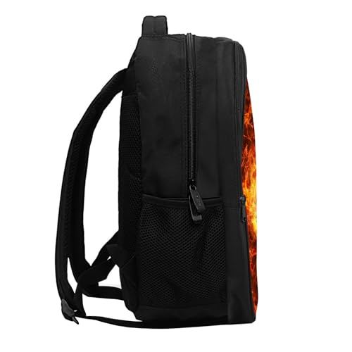 SARA NELL Kids Ice and Fire American Football Backpack for School Boys Girls,Kindergarten Elementary Toddler School Backpack, Premium Book Bag with 2 Main Compartment, 15.7 Inches3