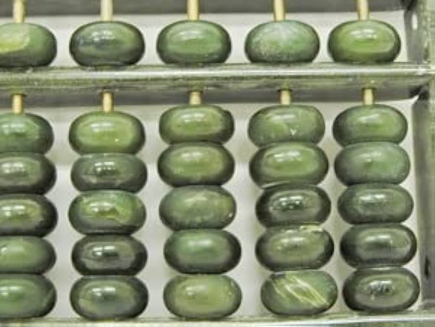 翡翠 そろばん 年代物 骨董品 貴重 レア 中国5玉そろばん