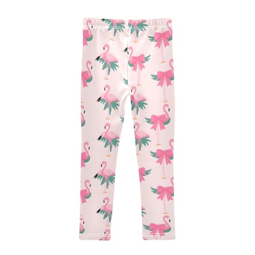Pink Bow Flamingo Girls Leggings Soft Stretch Workout Yoga Dance Pants for Kids Casual Tights2