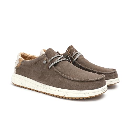 WALK IN PITAS | Nias | Mocasines de Hombre | Náuticos Casual | Zapatillas de Tela | Zapatos sin Cordones | Deportivas Casuales | Calzado de Walkinpitas | Taupe 41