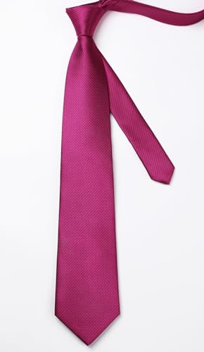 Image of HISDERN Ties for Men Solid Houndstooth Neckties Handkerchief Formal Business Tie & Pocket Square Set Wedding Party