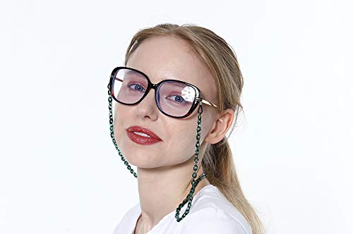 Sopaila Retro Tortoise Pattern Acrylic Eyeglass Chain Holder Necklace Sunglasses Strap Cords,Green #TOP5