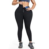 SUNACGO Women Sauna Sweat Pants with Pocket High Waist Workout Leggings Hot Thermo Body Shaper Slimm