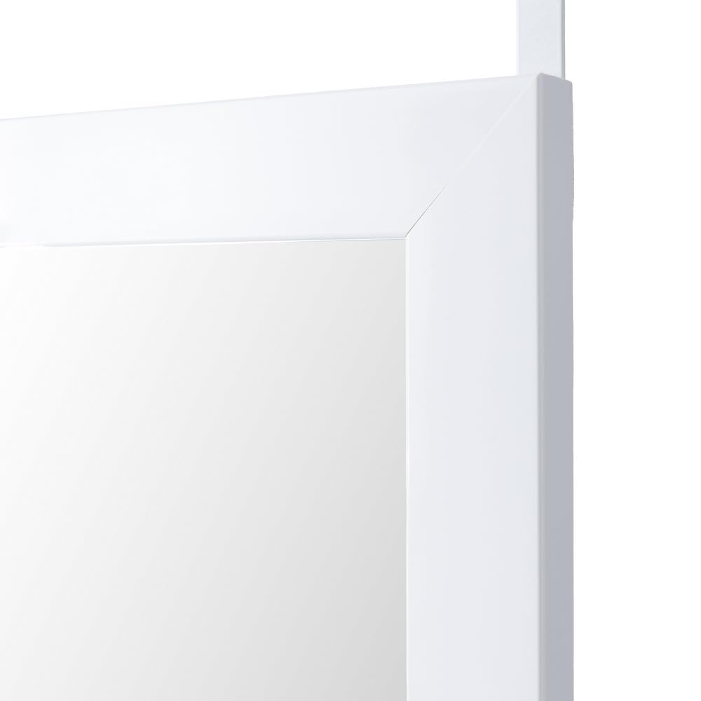 LOLAhome - Espejo de Plástico Blanco de Cuerpo Entero de 35x125 cm para Pared o Puerta - Espejo de Dormitorio Rectangular y Moderno - Ideal para Vestidor y Pasillo