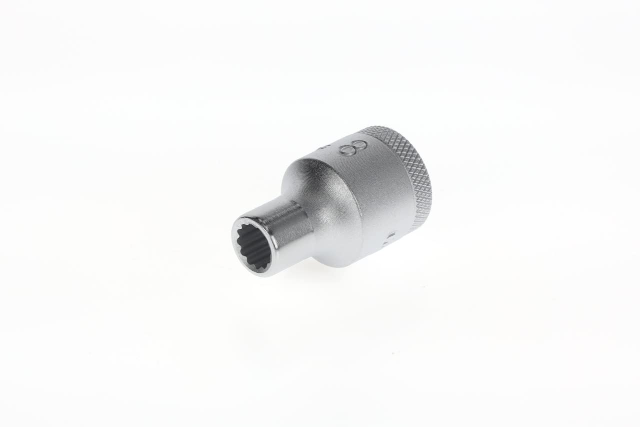 Gedore Silver Socket, 1/2" 12.5 Mm Drive, Bi-Hex, 8 Mm Af, Tool, D 19 8, Chrome-Plated Steel